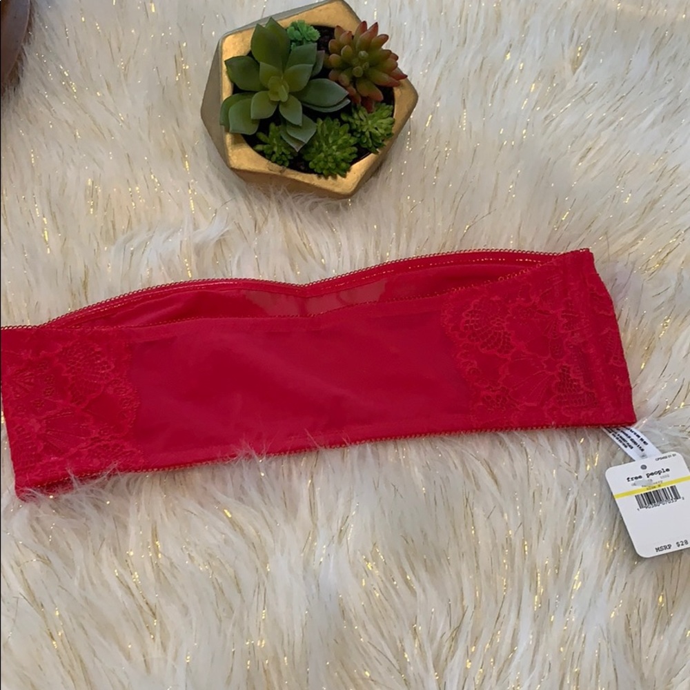 NWT FREE PEOPLE Raspberry Bandeau Bra - Picture 2 of 6